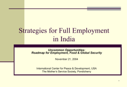 Strategies for Full Employment in India
