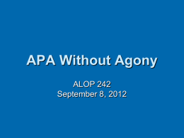 APA Without Agony