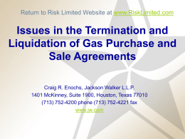 Early Termination and Liquidation Provisions in Energy