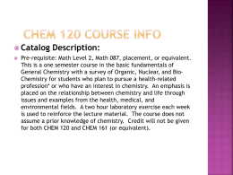 CHEM 120 Course Info