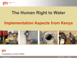 German Development Cooperation in the Water Sector in Africa