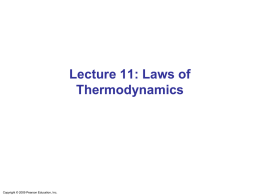 Lecture 11: Laws of Thermodynamics