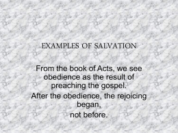 EXAMPLES OF SALVATION - Simple Bible Studies