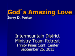 God’s Amazing Love Jerry D. Porter