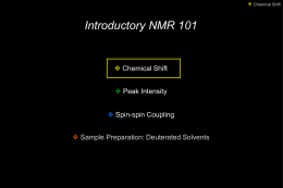 Introductory NMR 101 - University of Minnesota