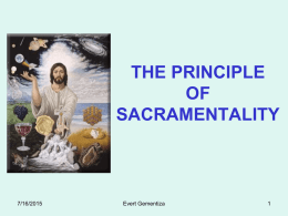 THE SACRAMENTAL PRINCIPLE