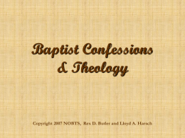 Baptist Confessions & Theology - NOBTS