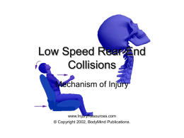 Low Speed Rear-End Collisions