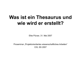 Was ist ein Thesaurus und wie wird er erstellt?