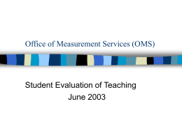 Student Evaluation of Teaching (SET)