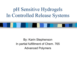 pH Sensitive Hydrogels In Controlled Release Systems