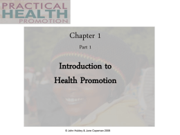 Introduction to health promotion Workshop at Sheffield