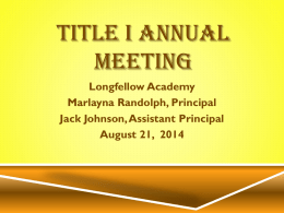 Title I Annual Meeting - Dayton Public Schools
