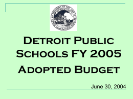 DPS FY 2005 Adopted Budget
