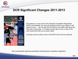 DCR Significant Changes 2011-2013
