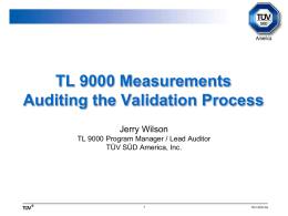 TL 9000 Measurements Auditing Validation