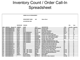 Inventory Count / Order Call