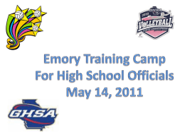 Emory Training Camp For High School Officials