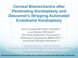 Corneal Biomechanics after Penetrating Keratoplasty and