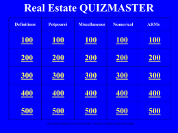 Real Estate Jeopardy - OnCourse Publishing