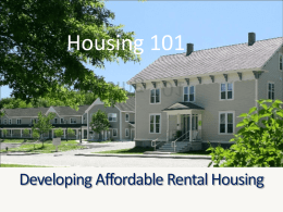 Title of Presentation - Vermont Affordable Housing