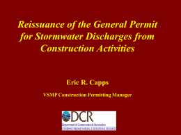 VA Erosion & Sediment Control Program General Permit for