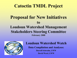 E. Coli Monitoring Data Catoctin Watershed TMDL 2005-2007