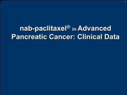 ABRAXANE (nab-Paclitaxel) Study in Advanced Pancreatic Cancer
