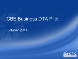 CBE Business DTA Pilot