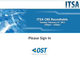CBE Roundable 10-20-09 - ITSA