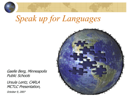 Speak Up For Languages - Minneapolis Public Schools