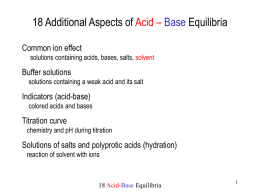 16 Acid-Base Equilibria - University of Waterloo