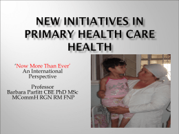New Initiatives in Primary Health Care
