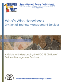 Who’s Who Handbook Division of Business Management Services