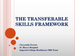 The transferable skills framework