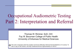 Occupational Audiometric Testing 3: Interpretation