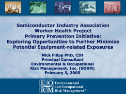 Semiconductor Industry Association Worker Health Project