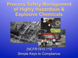 Process Safety Management - Georgia Tech Occupational