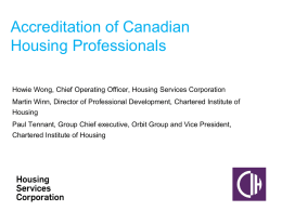 Capacity Building and Accreditation of Housing Professionals