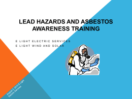 Lead Hazards - E Light Safety, Training and Leadership Blog