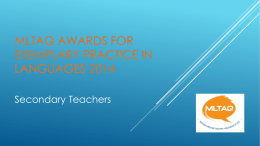 MLTAQ Awards for exemplary practice in languages 2014