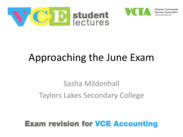 Approaching the June Exam