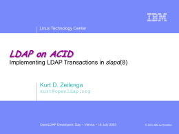 Implementing Transactions in OpenLDAP Software