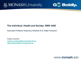 (Download) - Faculty of Medicine, Nursing and Health Sciences