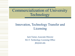 Commercialization of University Technology