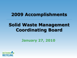 2008 Accomplishments Solid Waste Management Coordinating …
