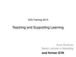 GTA Training 2011 Managing Seminars