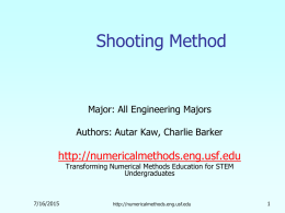 Shooting Method for Solving Ordinary Differential Equations
