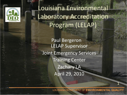 Louisiana Environmental Laboratory Accreditation Program