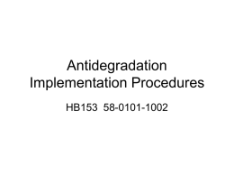 Antidegradation Implementation Procedures